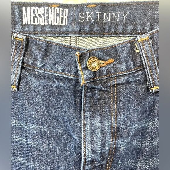 Freeworld FWCO Messenger Skinny Jeans Mens Blue Denim Dark Wash Mens 34 X 33 - Picture 3 of 4